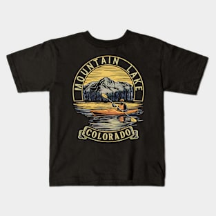 Kayaking-Mountain Lake Colorado Kids T-Shirt